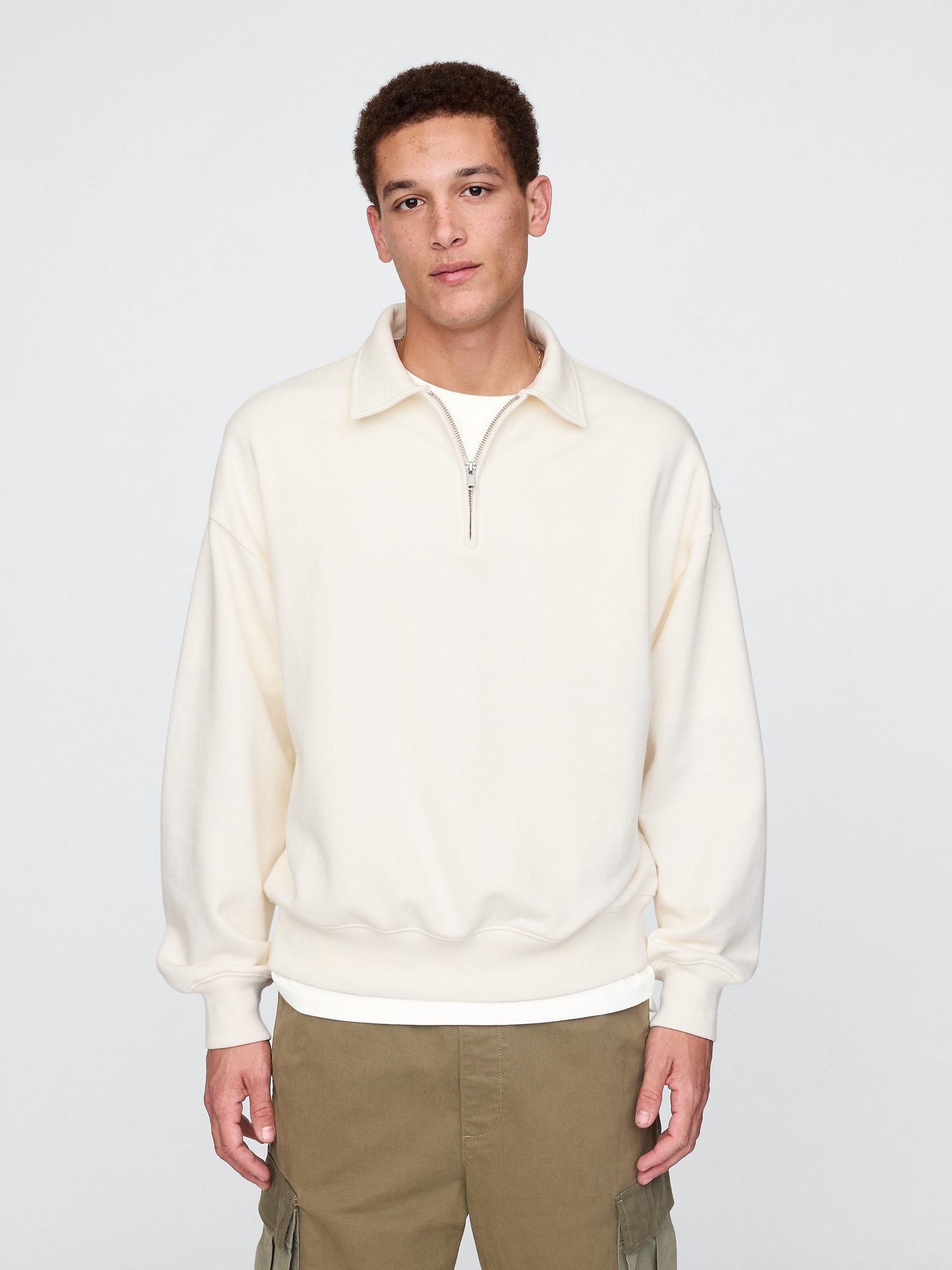 Heavyweight Quarter-Zip Polo Sweatshirt | Gap