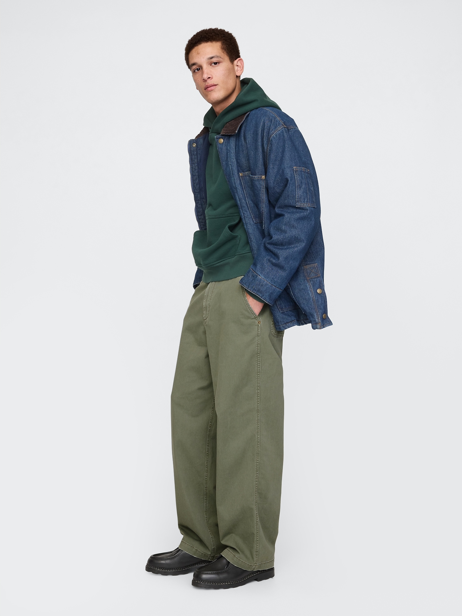 Relaxed Twill Utility Khakis