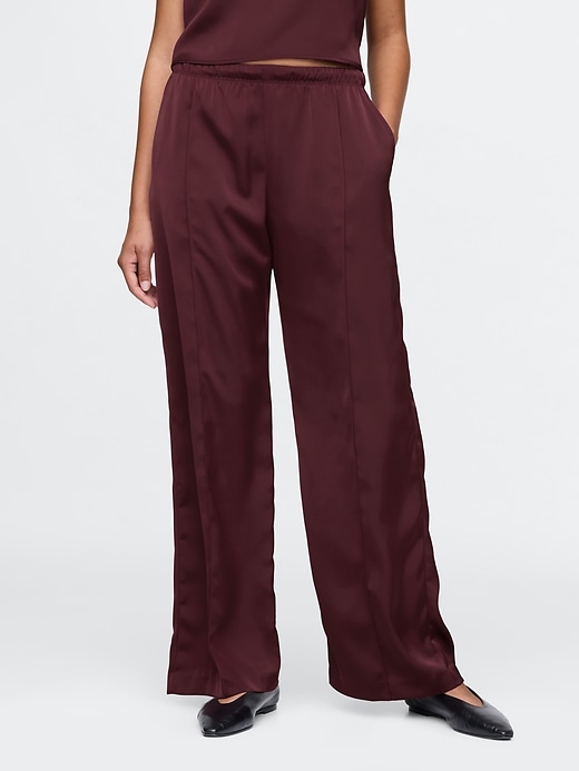 Image number 2 showing, Mid Rise Recycled Satin Seamed Pants