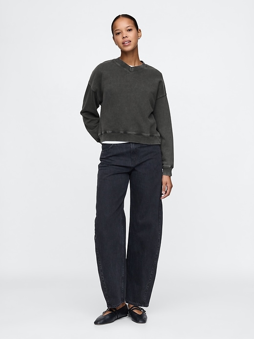 Image number 3 showing, French Terry Wedge-Seam V-Neck Sweatshirt