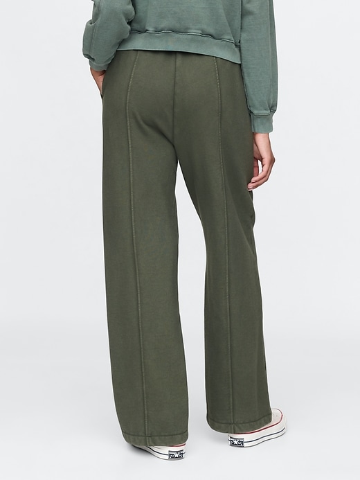 Image number 4 showing, French Terry Seamed Wide-Leg Sweatpants