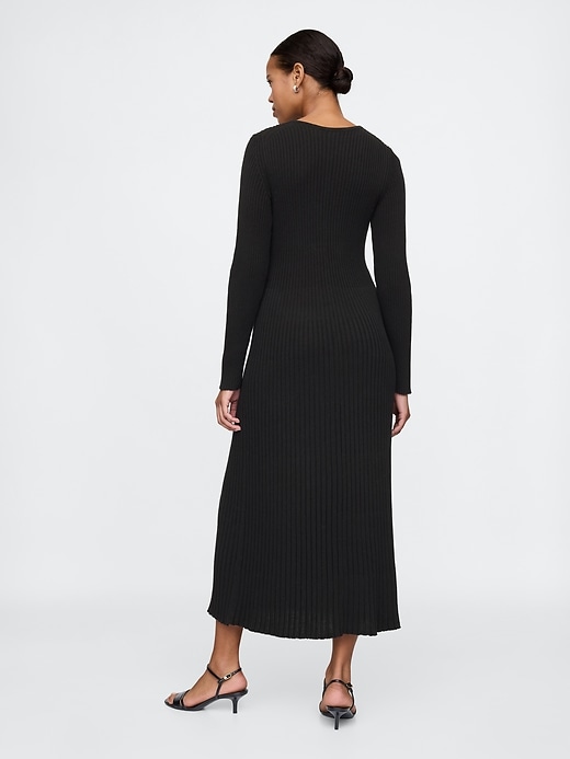 Image number 2 showing, V-Neck Rib Maxi Sweater Dress