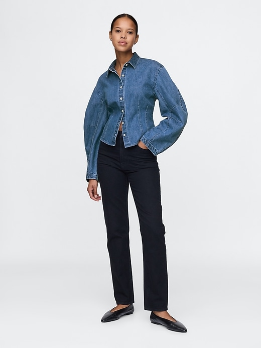 Image number 3 showing, Barrel-Sleeve Denim Shirt