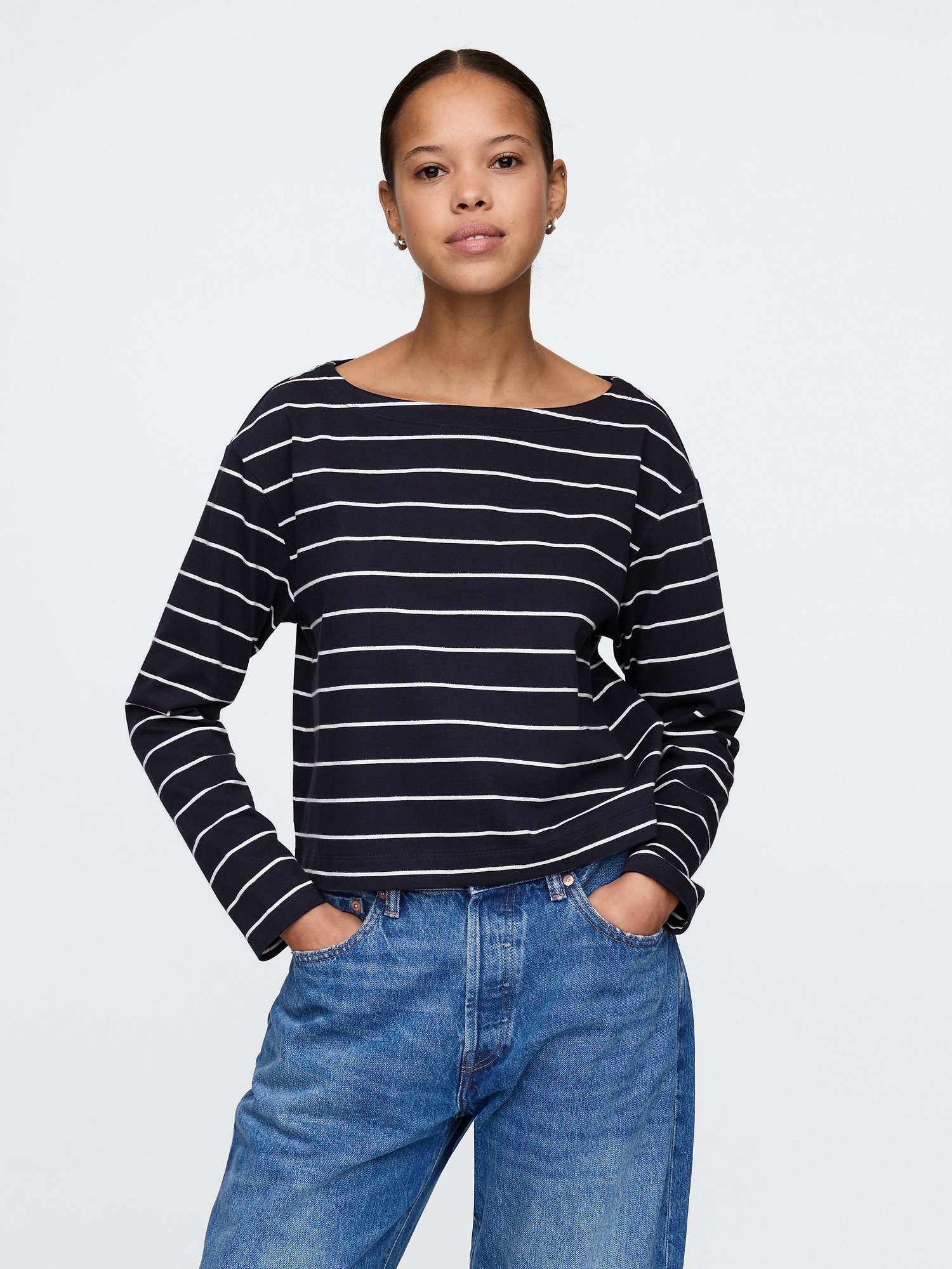 Heavyweight Organic Cotton Vintage Boatneck T-Shirt