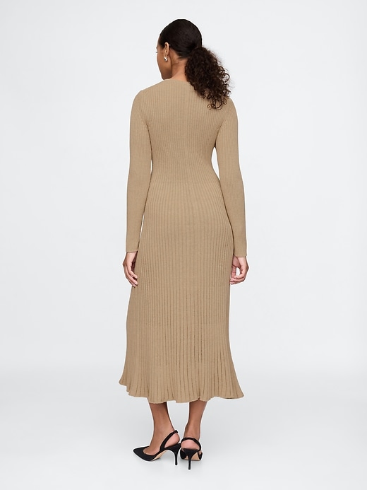 Image number 2 showing, V-Neck Rib Maxi Sweater Dress