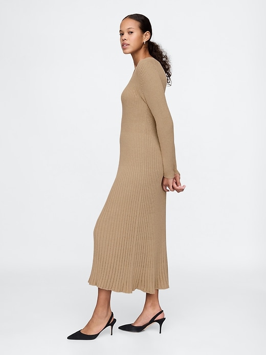 Image number 3 showing, V-Neck Rib Maxi Sweater Dress