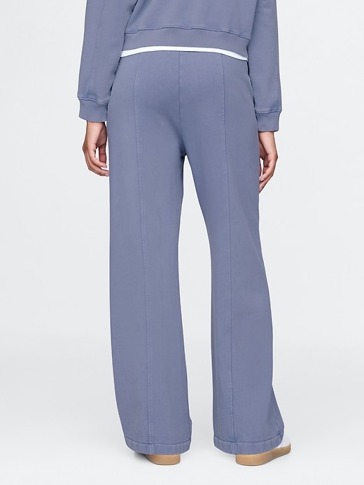 Image number 4 showing, French Terry Seamed Wide-Leg Sweatpants