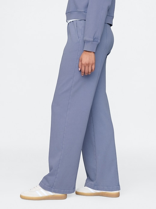 Image number 3 showing, French Terry Seamed Wide-Leg Sweatpants