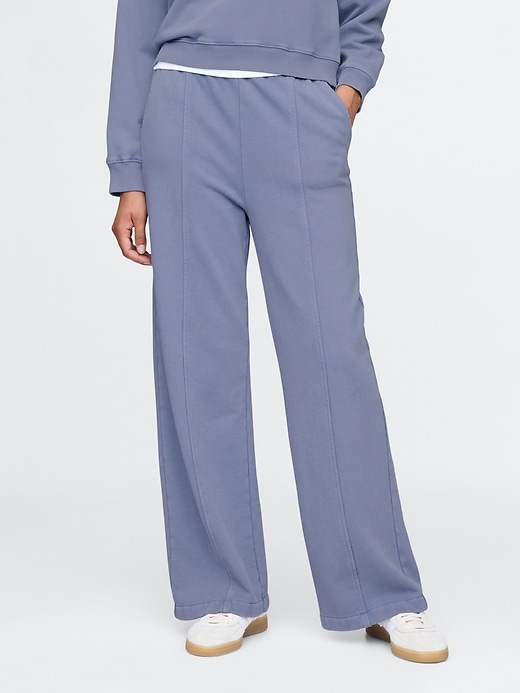 Image number 2 showing, French Terry Seamed Wide-Leg Sweatpants