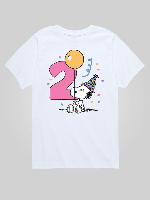 Image number 1 showing, Toddler Peanuts 2nd Birthday Short Sleeve Graphic Tee