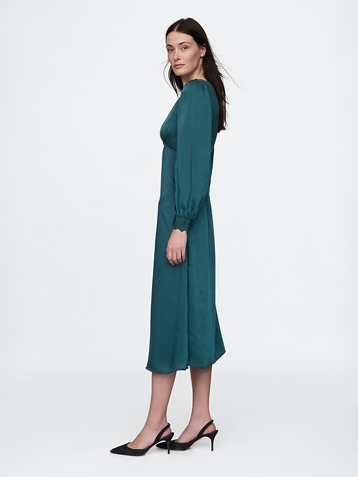 Image number 3 showing, Satin Empire Midi Dress