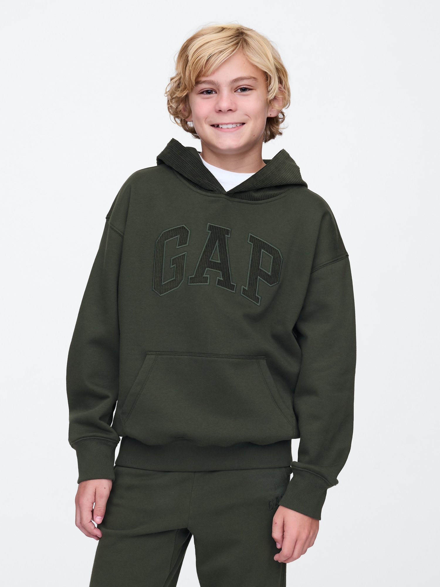 Kids Vintage Soft Textured Logo Hoodie