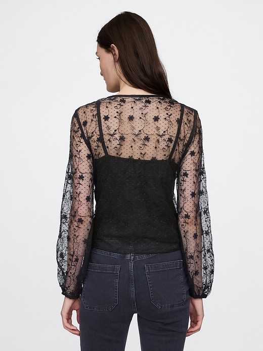 Image number 2 showing, Recycled Lace Ruffle Top