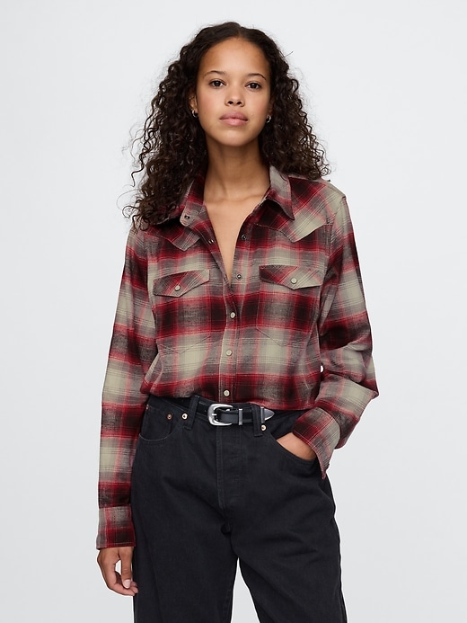 Image number 1 showing, Flannel Western Shirt