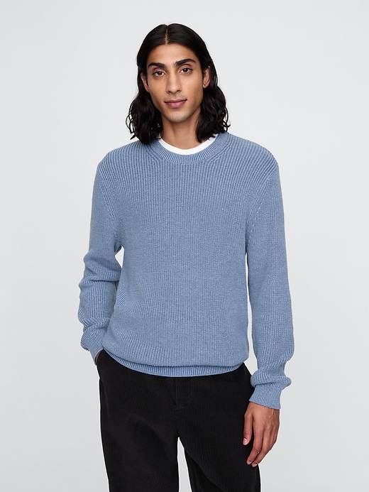 Image number 1 showing, Shaker-Stitch Crewneck Sweater