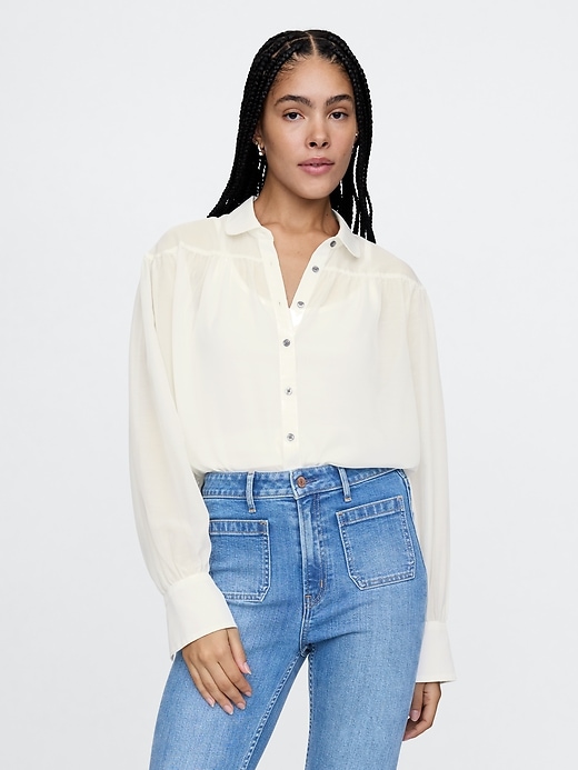 Image number 1 showing, Oversized Sheer Shirt