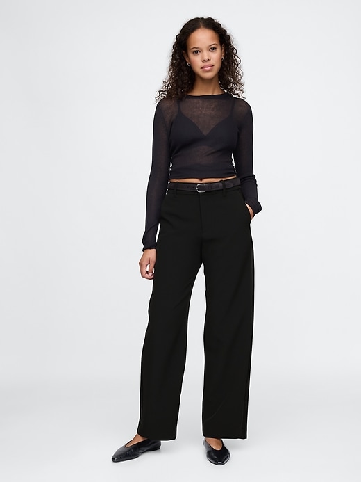 Image number 1 showing, 365 Mid Rise Satin-Trim Trousers