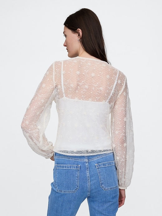 Image number 2 showing, Recycled Lace Ruffle Top