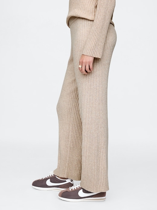 Image number 3 showing, CashSoft Wide Rib Sweater Pants