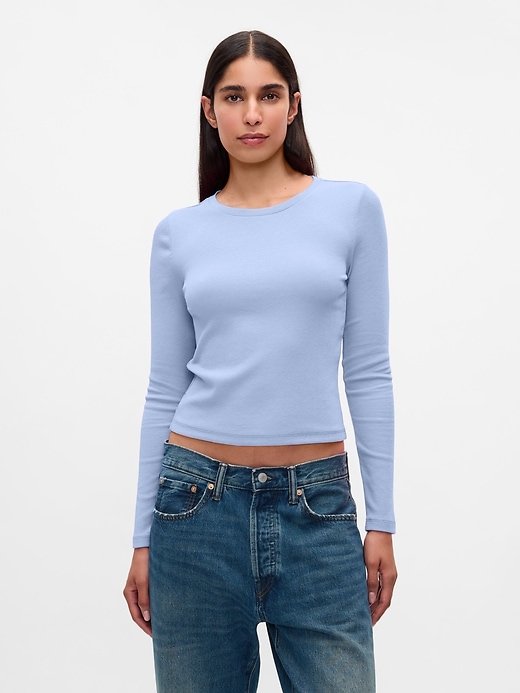 Image number 1 showing, Modern Rib Cropped T-Shirt