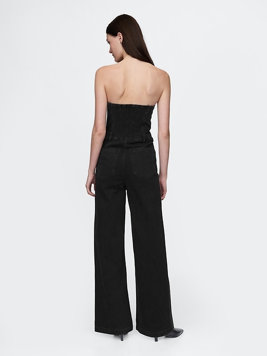 Image number 2 showing, Strapless Denim Jumpsuit