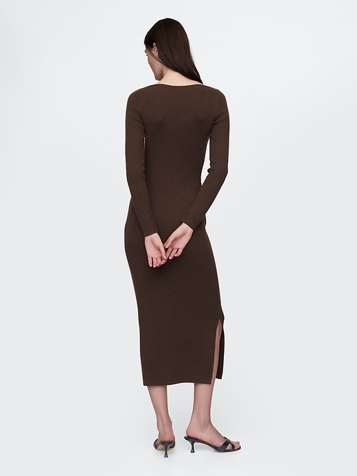 Image number 2 showing, Boatneck Rib Midi Sweater Dress