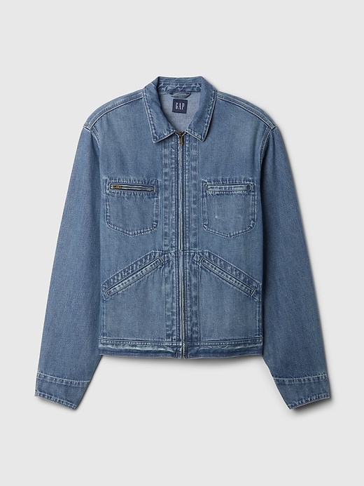 Image number 5 showing, Denim Zip Shirt Jacket