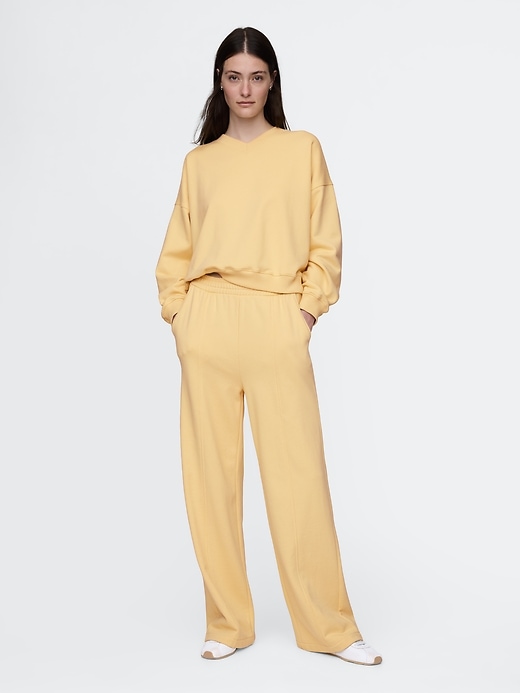 Image number 1 showing, Heavyweight French Terry Seamed Wide-Leg Sweatpants