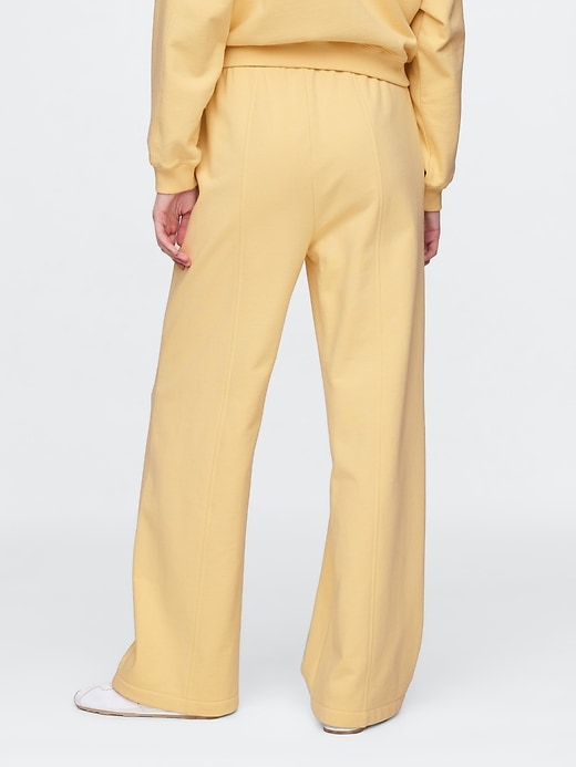 Image number 4 showing, French Terry Seamed Wide-Leg Sweatpants