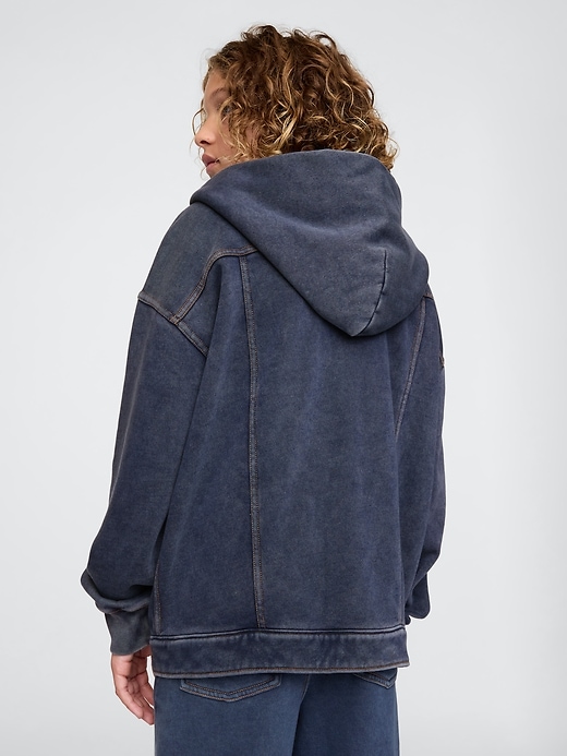 Image number 2 showing, Kids Hooded Icon Sweatshirt Denim Jacket