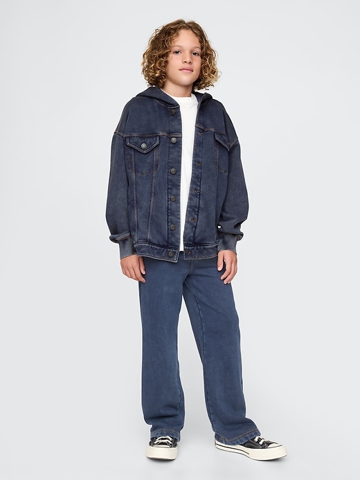 Image number 3 showing, Kids Hooded Icon Sweatshirt Denim Jacket