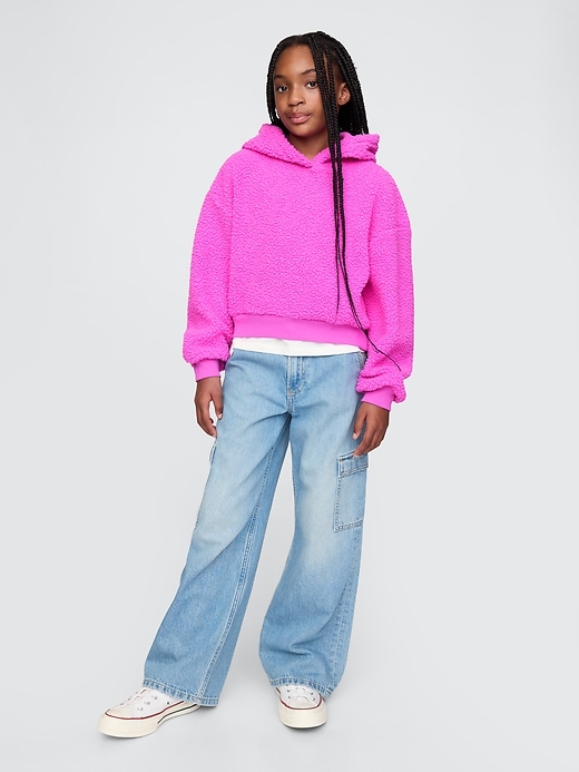 Image number 3 showing, Kids Sherpa Cropped Hoodie