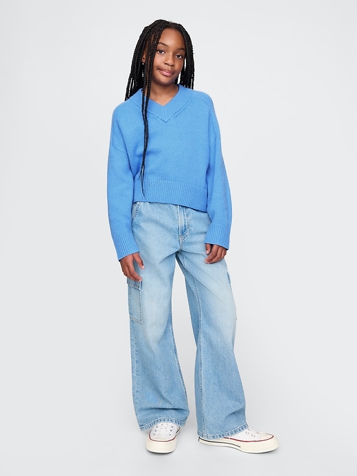 Image number 3 showing, Kids CashSoft Oversized V-Neck Sweater