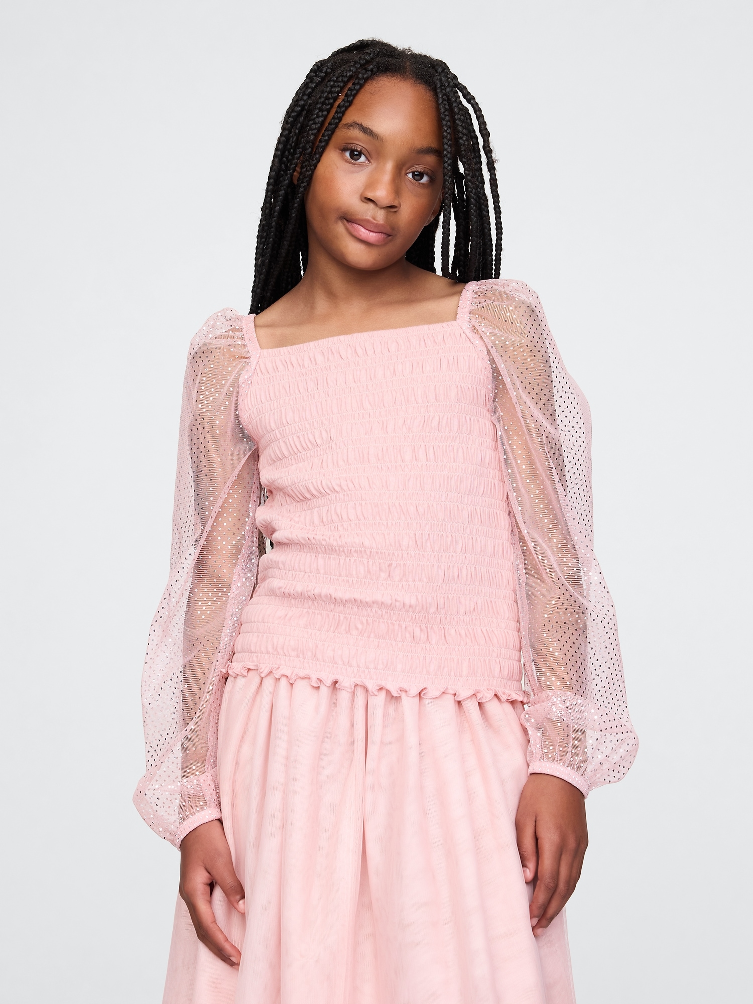 Kids Smocked Puff Sleeve Top