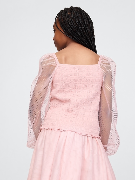 Image number 2 showing, Kids Smocked Puff Sleeve Top