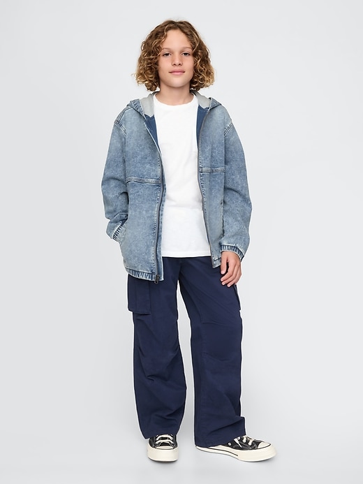 Image number 3 showing, Kids UltraSoft Denim Hooded Jacket