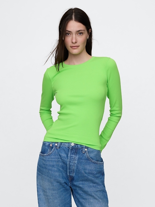 Image number 1 showing, Modern Rib Cropped T-Shirt