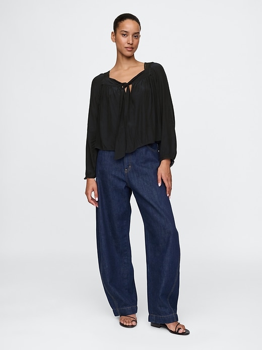 Image number 3 showing, Square-Neck Bow Cropped Top