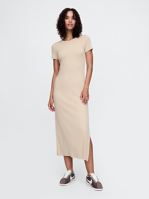 Image number 1 showing, Modern Rib Maxi T-Shirt Dress