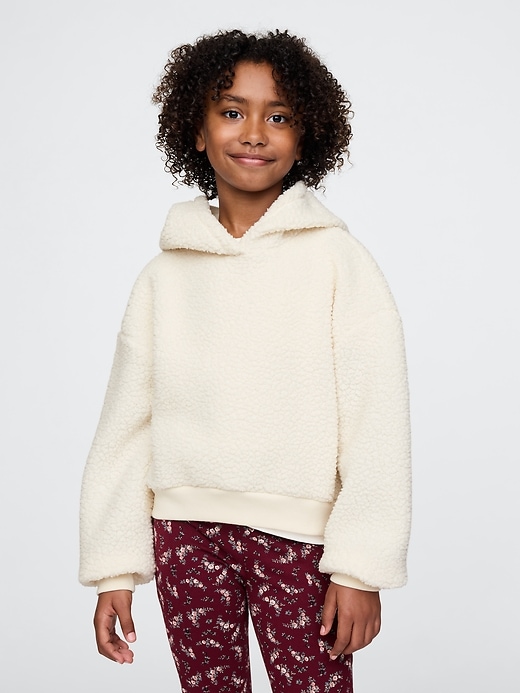 Image number 1 showing, Kids Sherpa Cropped Hoodie