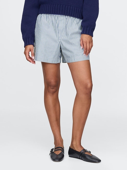 Image number 2 showing, Organic Cotton Striped Poplin Shorts