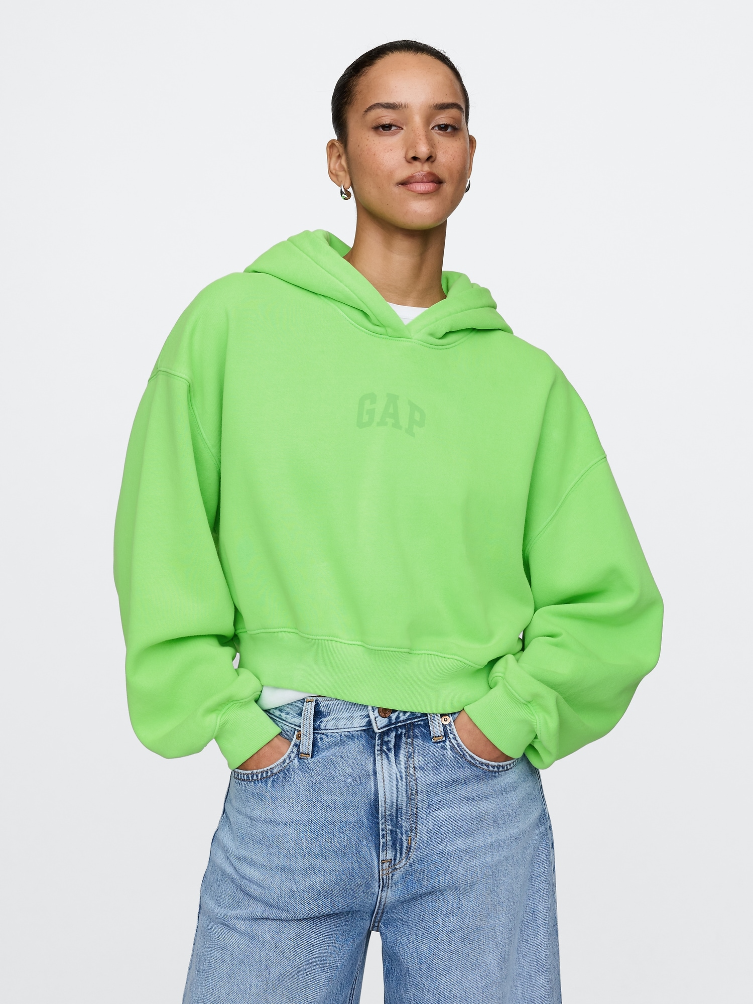 VintageSoft Arch Logo Cropped Hoodie