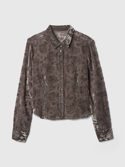 Image number 5 showing, Cropped Velvet Shirt