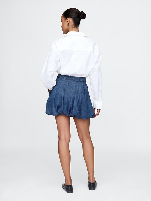 Image number 2 showing, Denim Bubble Mini Skirt