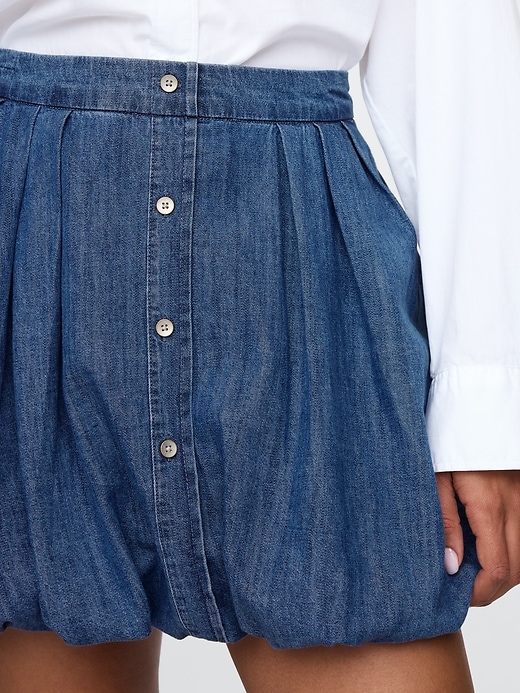 Image number 4 showing, Denim Bubble Mini Skirt