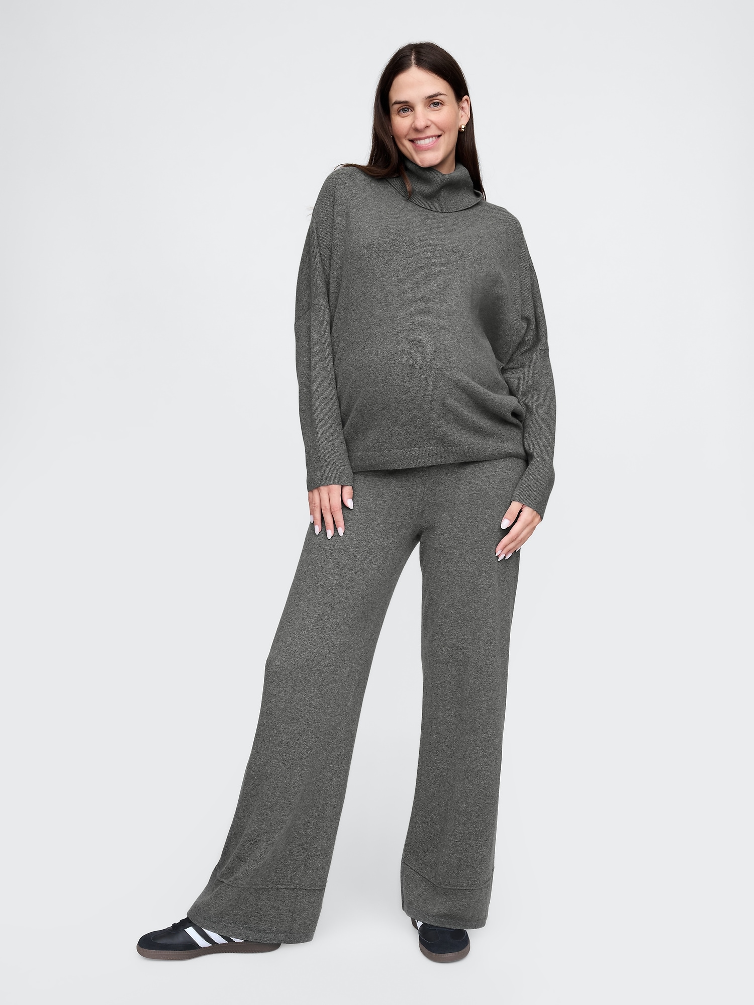 Maternity CashSoft Turtleneck Sweater - Gray