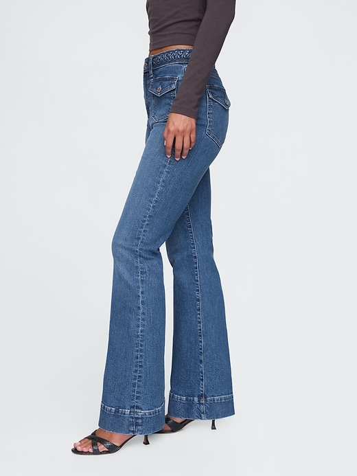 Image number 3 showing, High Rise Braided '70s Flare Jeans