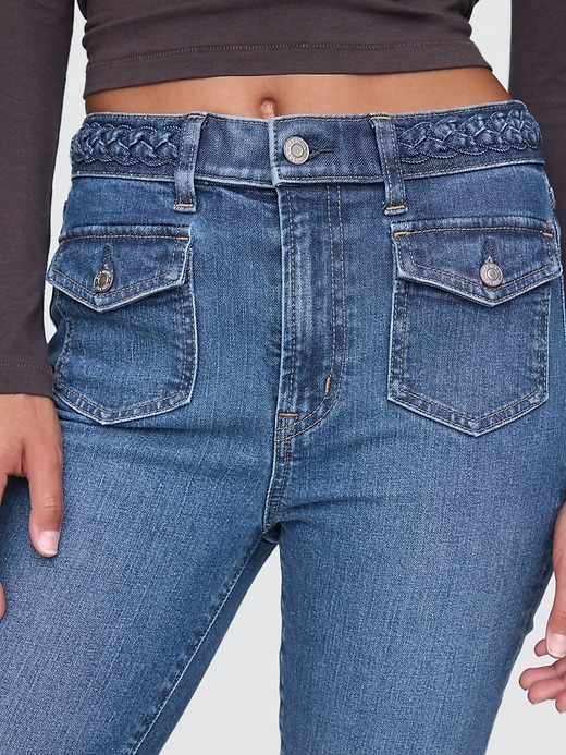 Image number 8 showing, High Rise Braided &#39;70s Flare Jeans