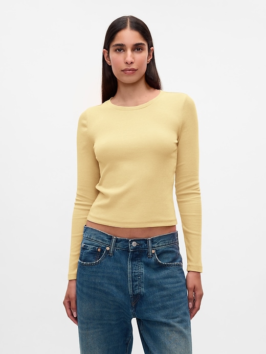 Image number 1 showing, Modern Rib Cropped T-Shirt