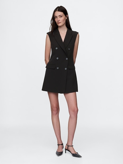 Image number 1 showing, BiStretch Double-Breasted Blazer Mini Dress